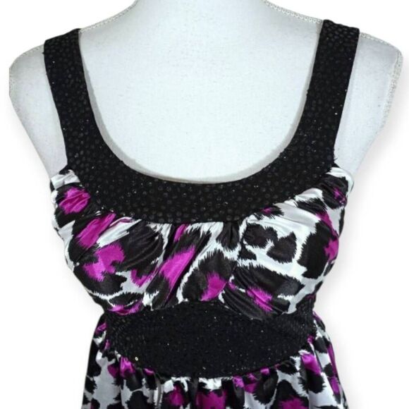 CITY TRIANGLES Y2K PURPLE LEOPARD PRINT DRESS SZ.3 EUC - Picture 2 of 6